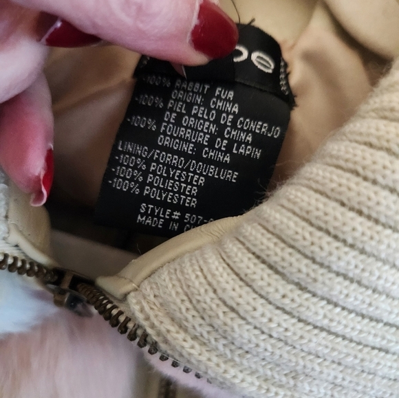 bebe rare rainbow multicolor rabbit fur coat sz S preppy Y2K lined - Picture 10 of 13